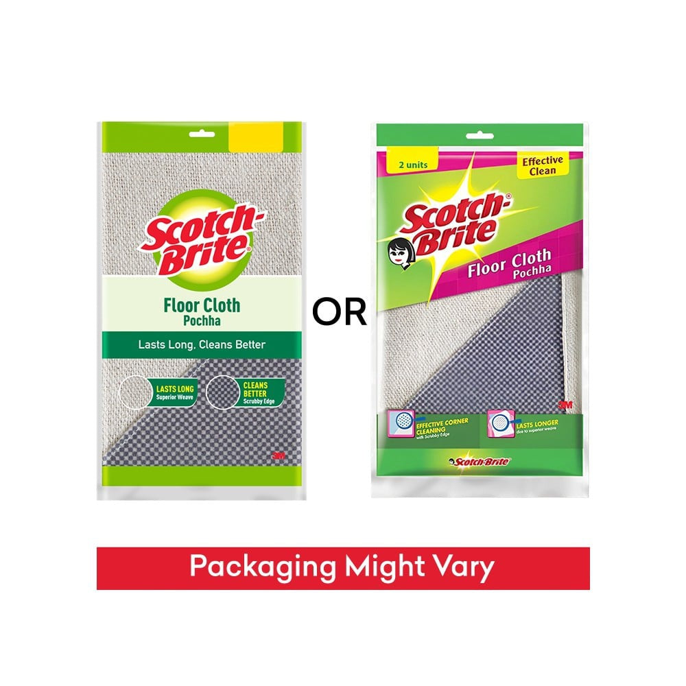 Scotch Brite Floor Cloth - Pocha (Cotton, White/Black) : 2 units