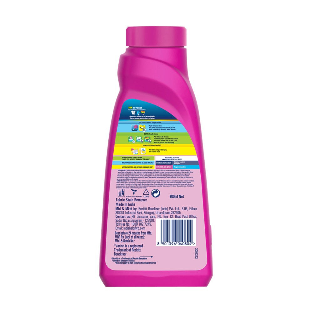 Vanish Oxi Action Fabric Stain Remover (800 ml) - Pack of 2 : 2 x 800 ml