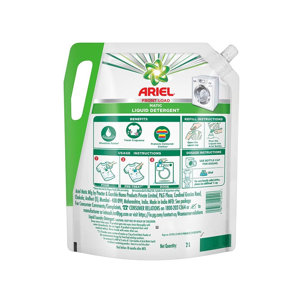 Ariel Front Load Liquid Detergent 2 ltr - Pack of 2 : 2 x 2 ltr