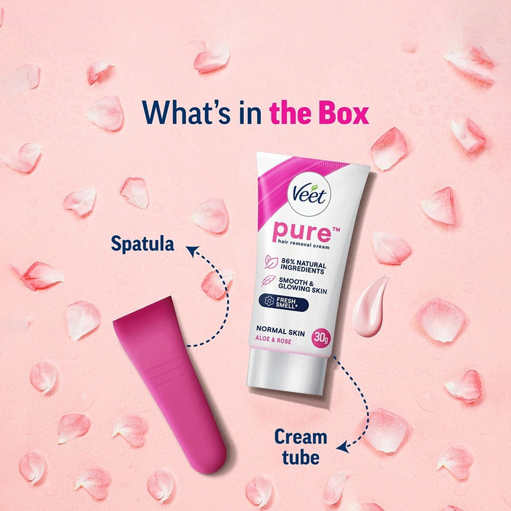 Veet Aloe & Rose Normal Skin Hair Removal Cream : 30 g
