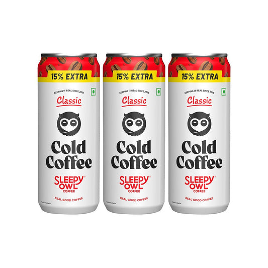 Sleepy Owl Classic Cold Coffee Can - Pack of 3 : 3 x 200 ml