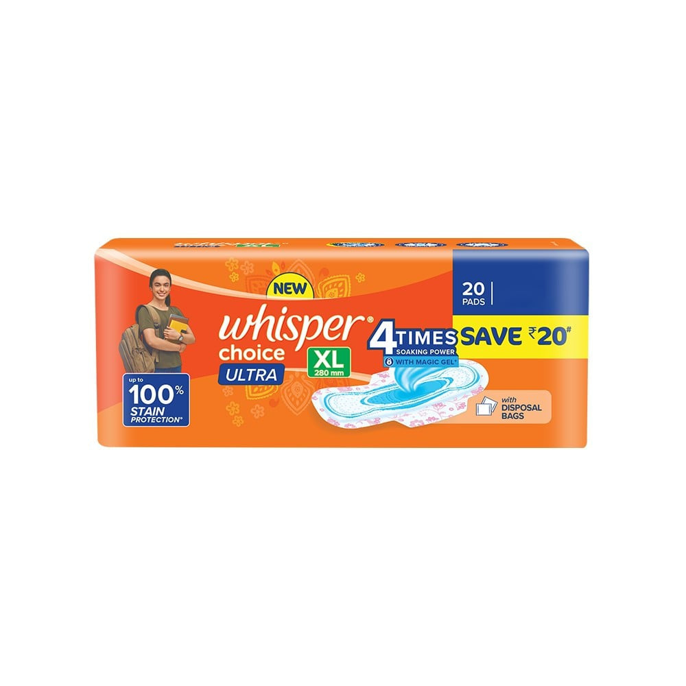 Whisper Choice Ultra Sanitary Pads : 20 pieces