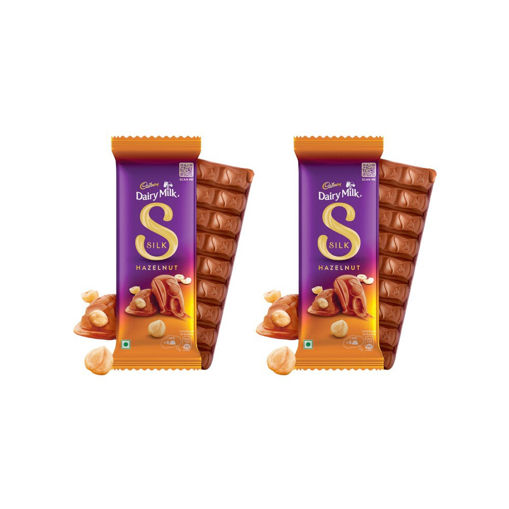 Cadbury Dairy Milk Silk Hazelnut Flavoured Chocolate Bar 58 g - Pack of 2 : 2 x 58 g