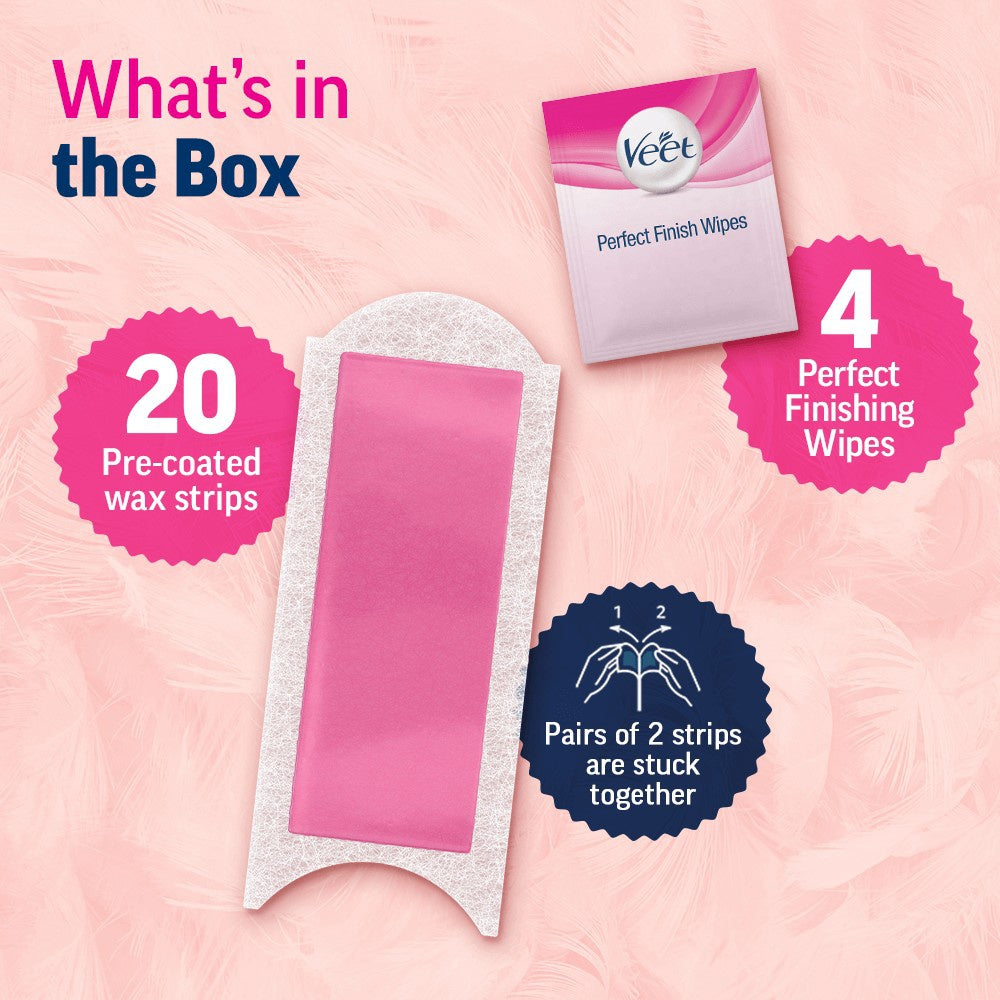 Veet Hair Removal Wax Strips (Normal Skin) : 1 pack (20 strips)