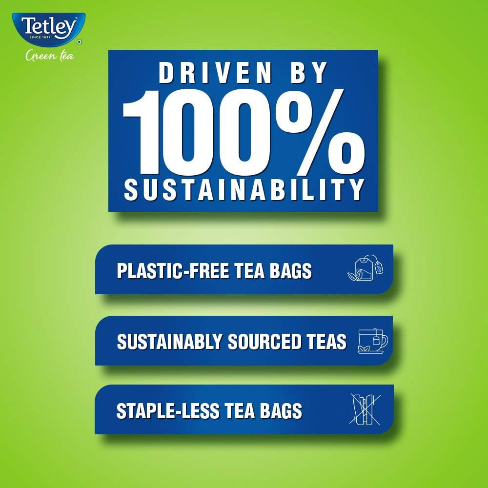 Tetley Lemon & Honey Green Tea Bags - Pack of 2 : 2 x 25 pieces
