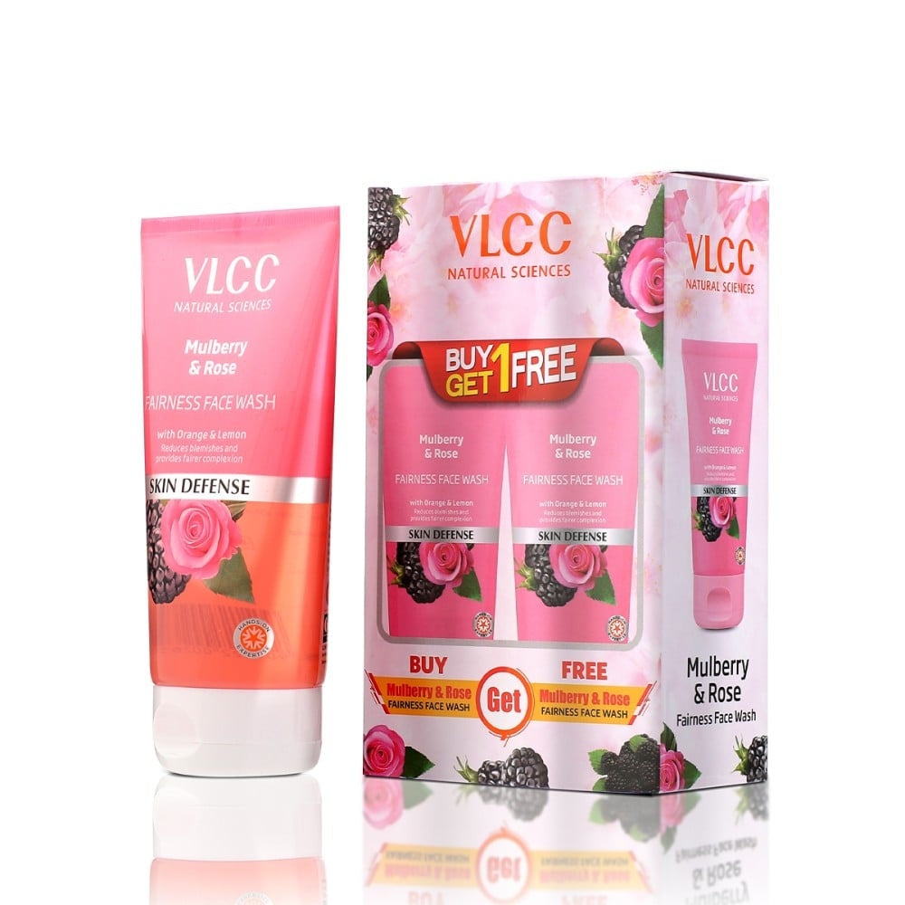 VLCC Mulberry & Rose Fairness Face Wash - Buy 1 Get 1 Free : 2x150 ml