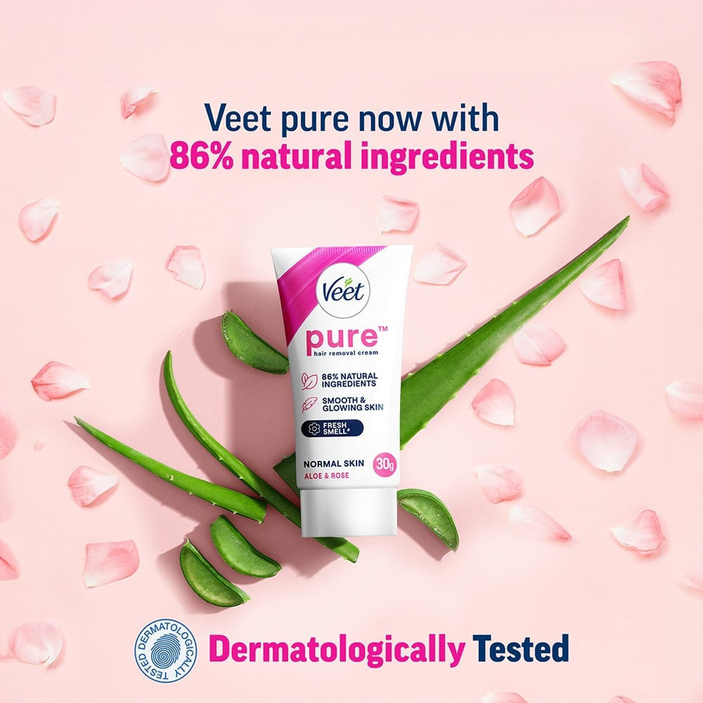 Veet Aloe & Rose Normal Skin Hair Removal Cream : 30 g