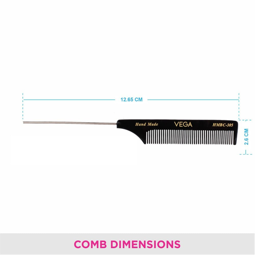 Vega Tail Hair Comb - HMBC-305 (Black) : 1 piece
