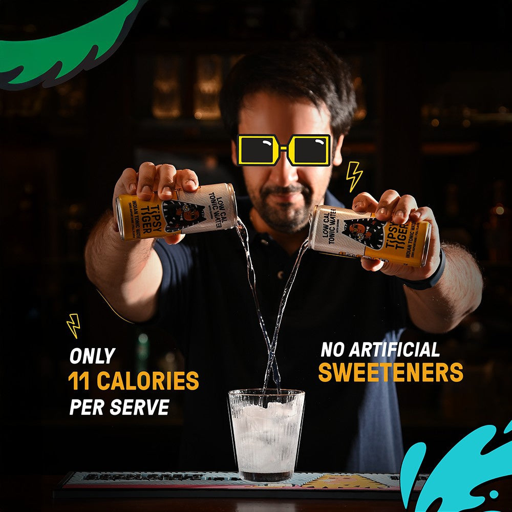 Tipsy Tiger Indian Tonic Water (Low Sugar & Calorie) - Pack of 2 : 2 x 250 ml