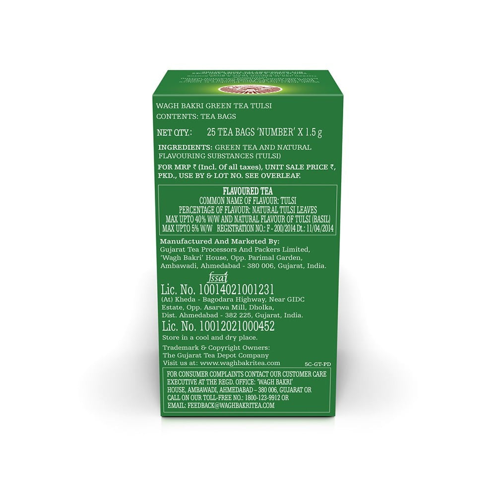 Wagh Bakri Tulsi Green Tea : 25 bags x 1.5 g