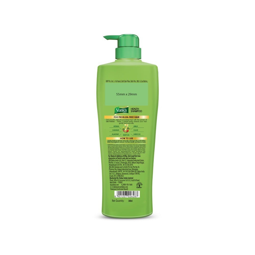 Dabur Vatika Naturals Health Shampoo with Henna & Amla : 340 ml