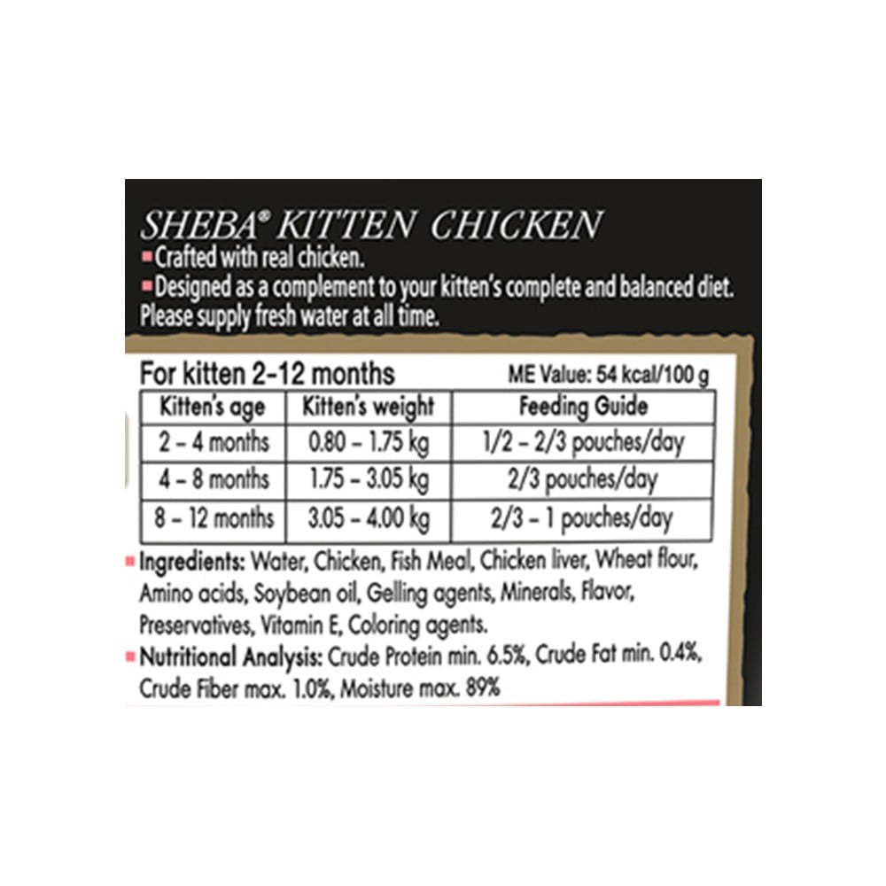Sheba Premium Kitten Wet Wet Kitten Food, Chicken Loaf - Pack of 5 : 5 x 70 g