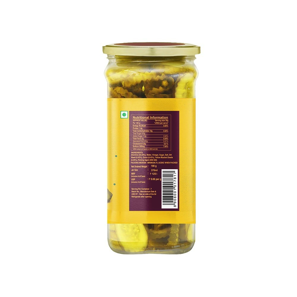 Cornitos Sliced Burger Dill Gherkins - Pack of 2 : 2 x 370 ml