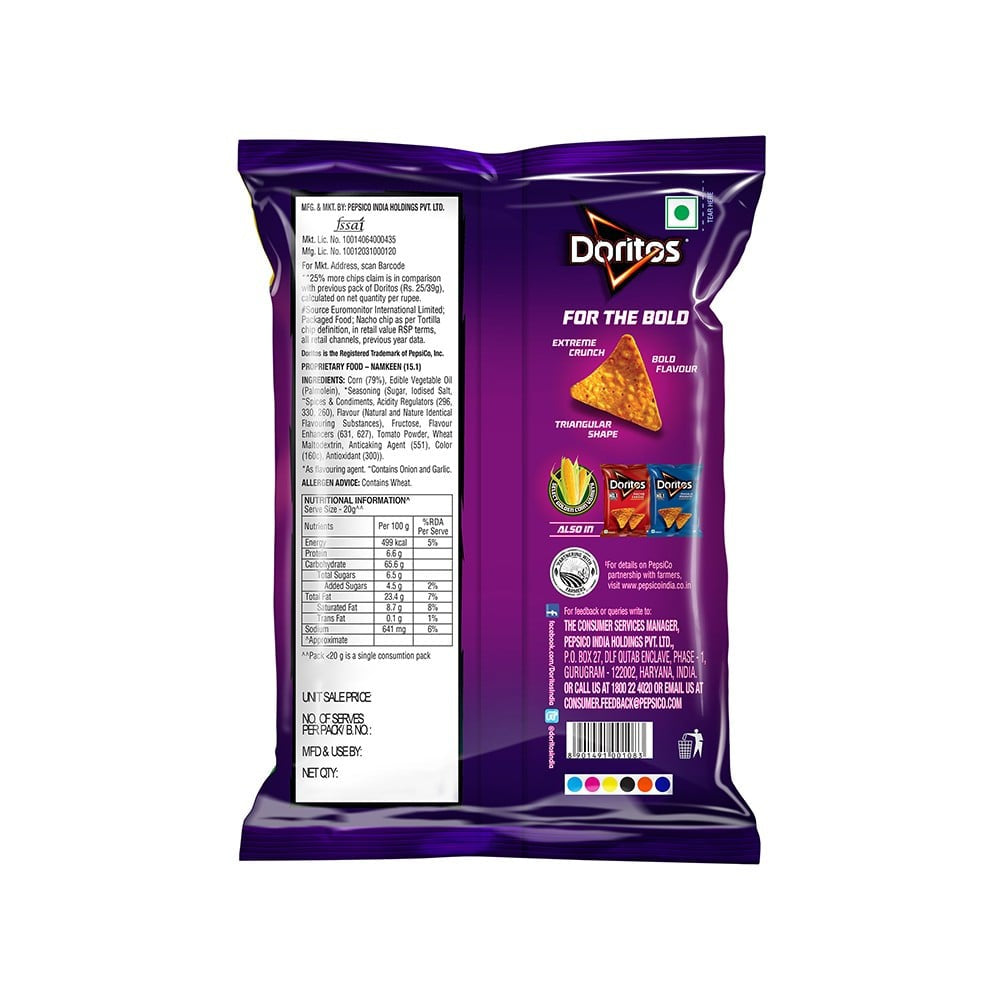 Doritos Sweet Chilli Flavour Nachos : 56 g