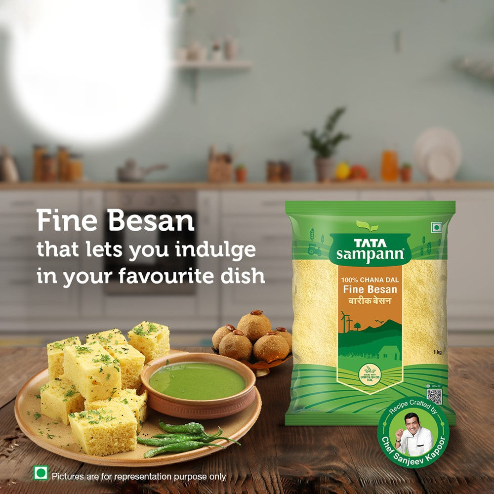 Tata Sampann 100% Chana Dal Fine Besan/Gram Flour : 1 kg