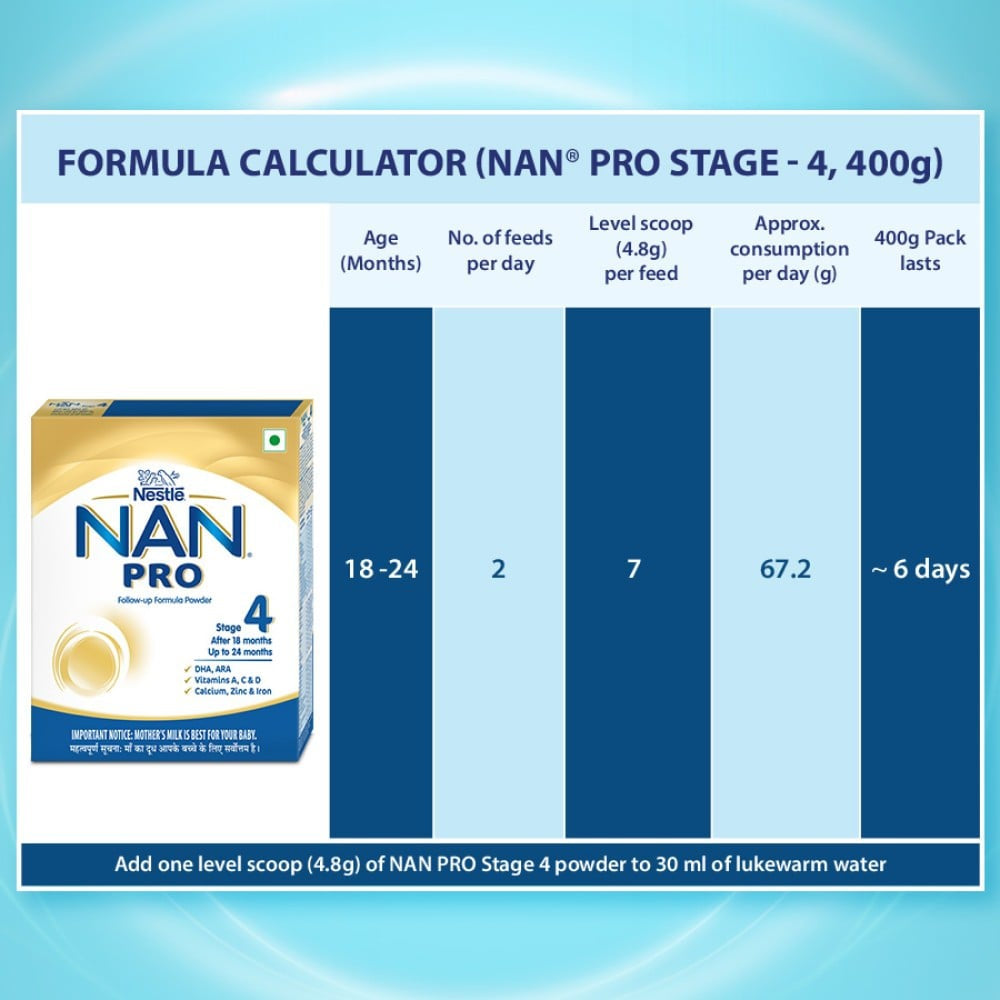 Nestle NAN PRO 4 Follow up Formula (After 18 months) : 400 g