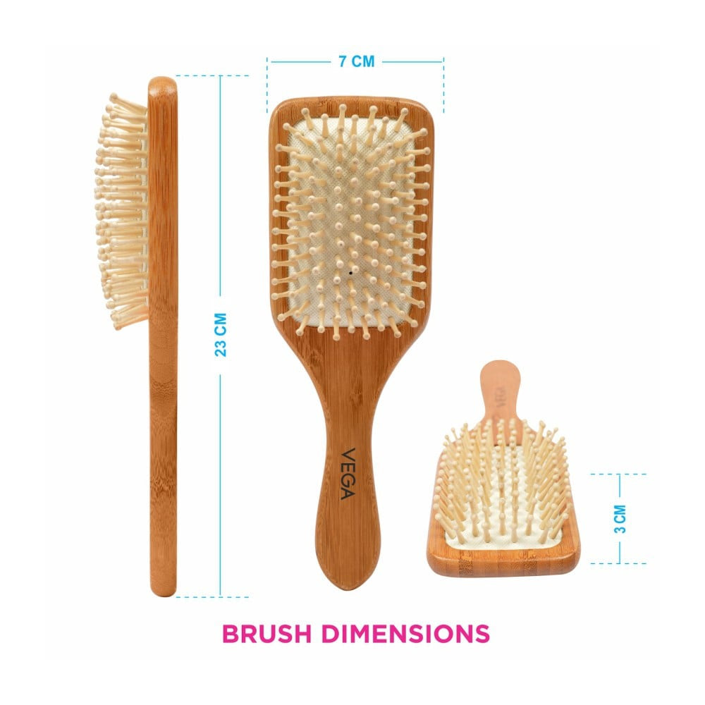 Vega Wooden Paddle Hair Brush (Brown) : 1 piece