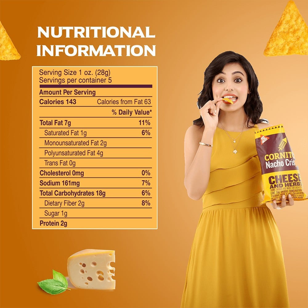 Cornitos Cheese & Herbs Nachos - Pack of 2 : 2 x 150 g