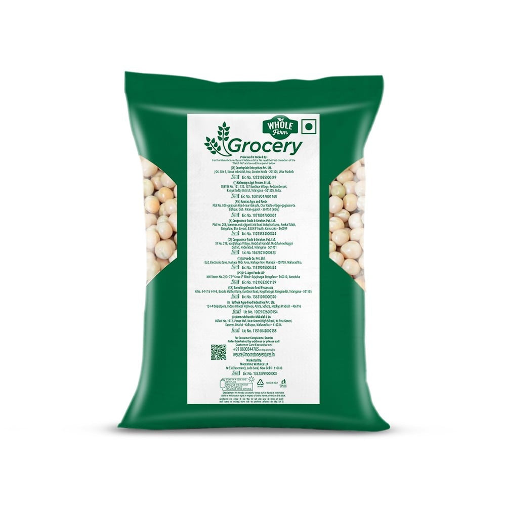 Whole Farm Grocery White Dried Peas/Safed Matar : 1 kg