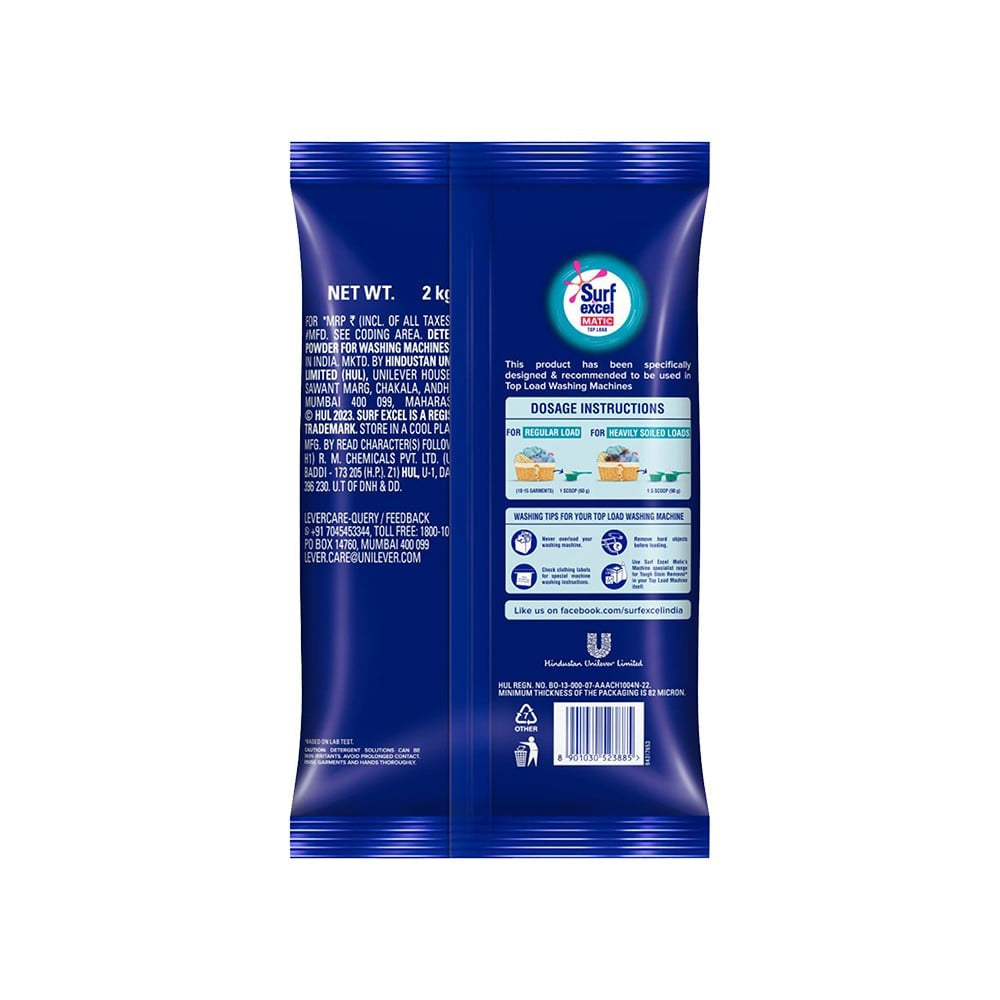 Surf Excel Top Load Detergent Powder : 2 kg