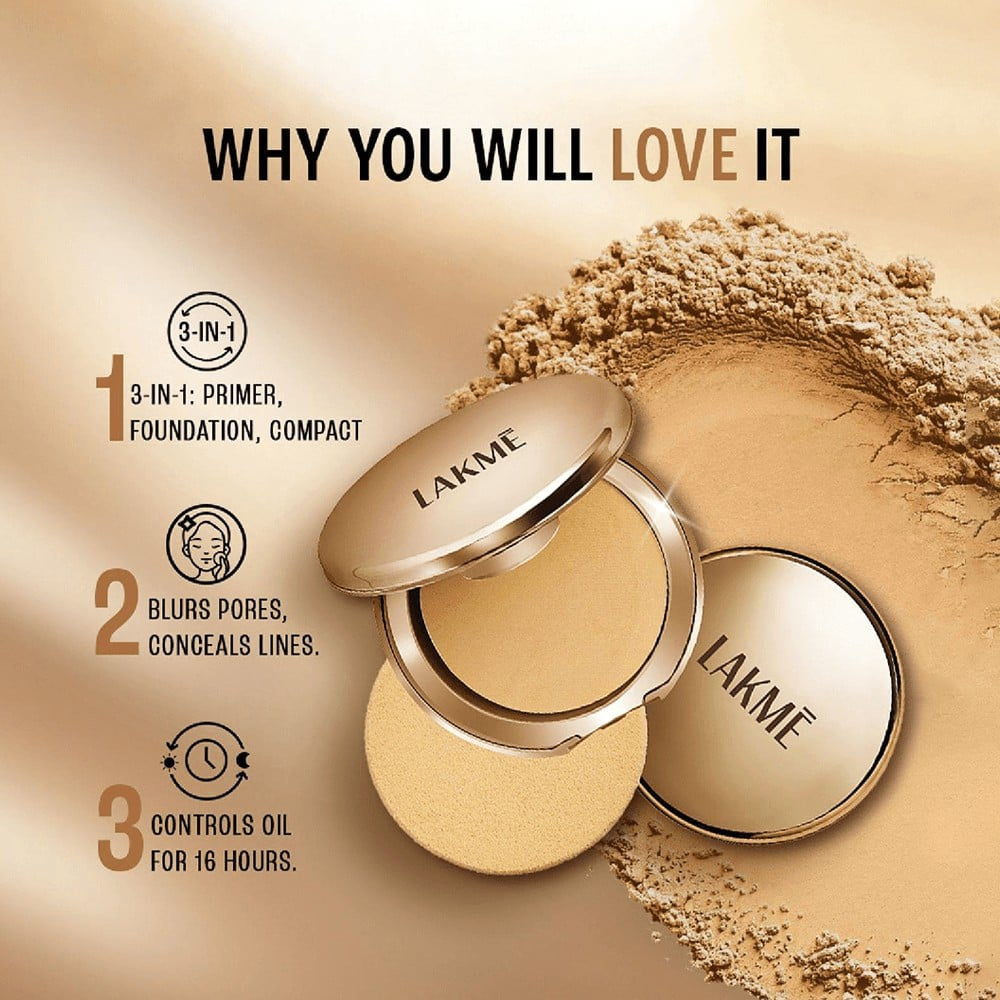 Lakme 9To5 Primer + Matte Powder Foundation (Silky Golden) : 9 g