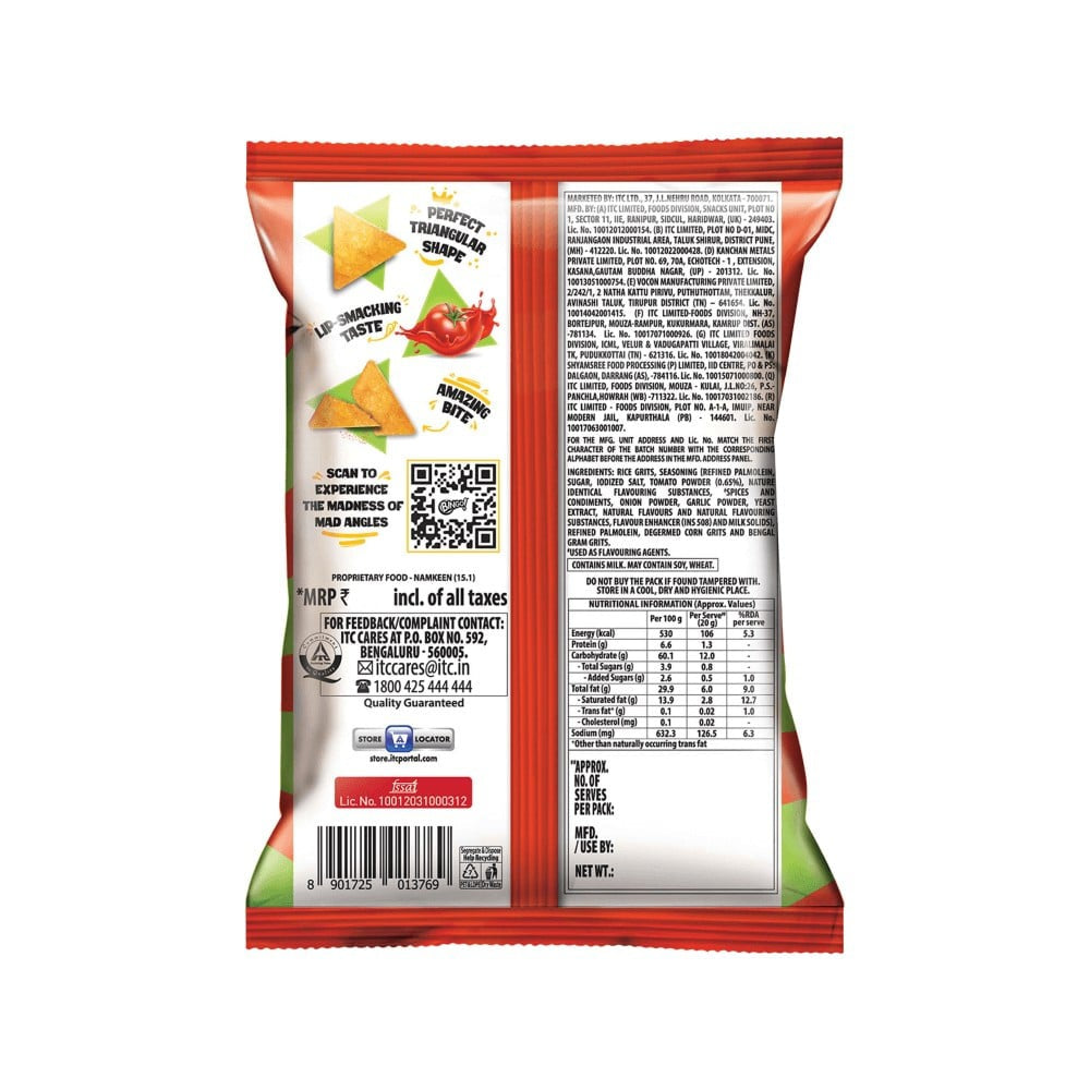 Bingo Mad Angles Tomato Madness Crisps : 60 g