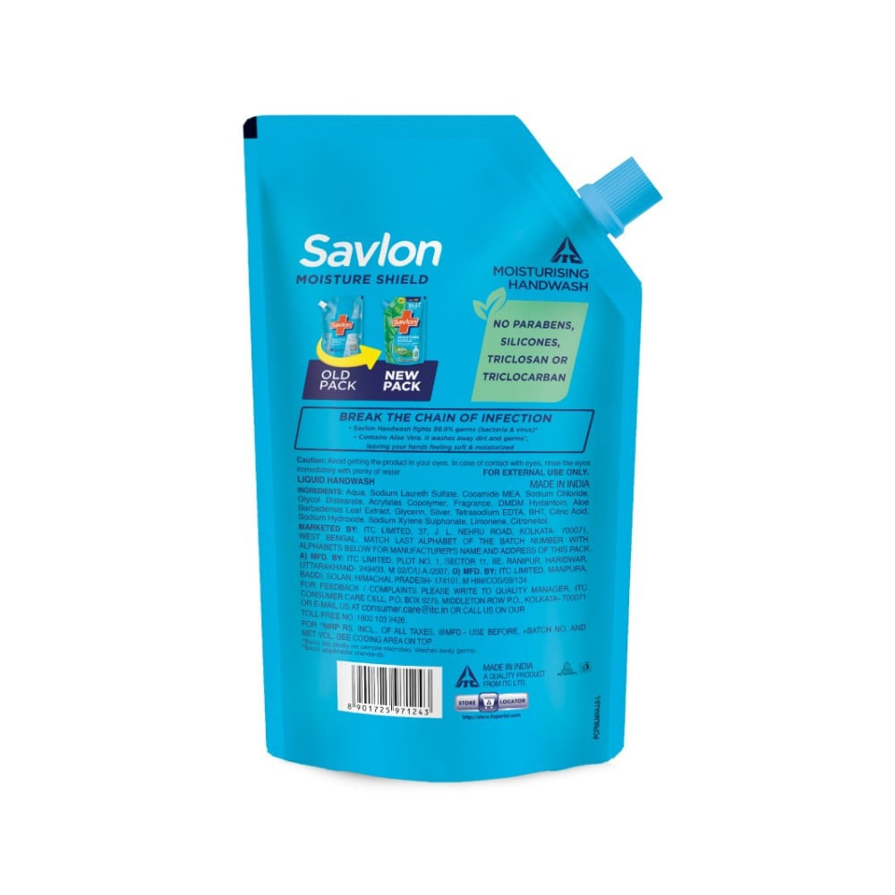 Savlon Moisture Shield Germ Protection Liquid Hand Wash (Refill) : 650 ml