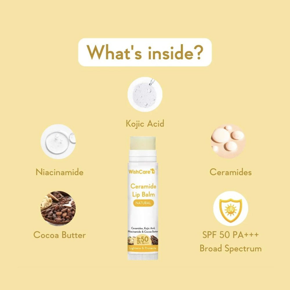 Wishcare Ceramide Lip Balm with SPF 50 PA+++ (Untinted) : 5 g