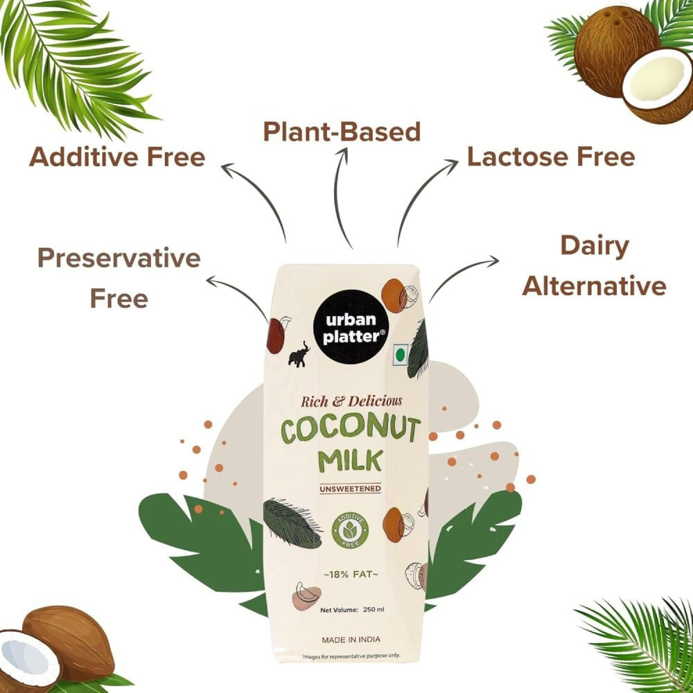 Urban Platter Unsweetened Coconut Milk : 250 ml