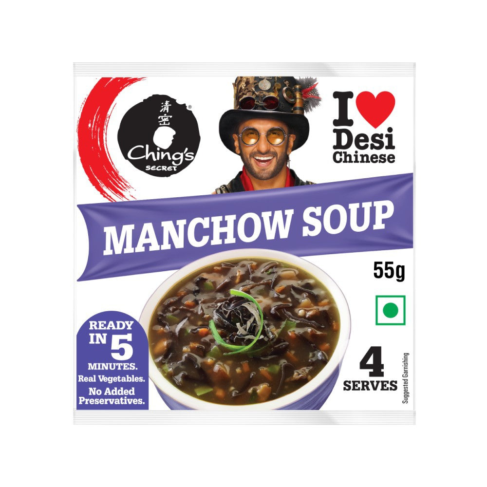 Ching's Secret Hot Garlic Flavoured Instant Noodles + Manchow Soup Combo : 240 g + 55 g