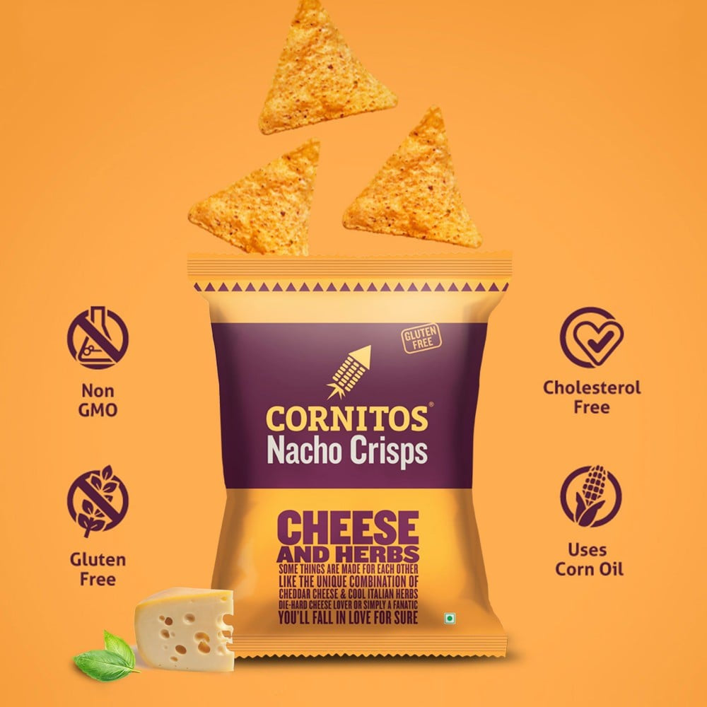 Cornitos Cheese & Herbs Nachos - Pack of 2 : 2 x 150 g