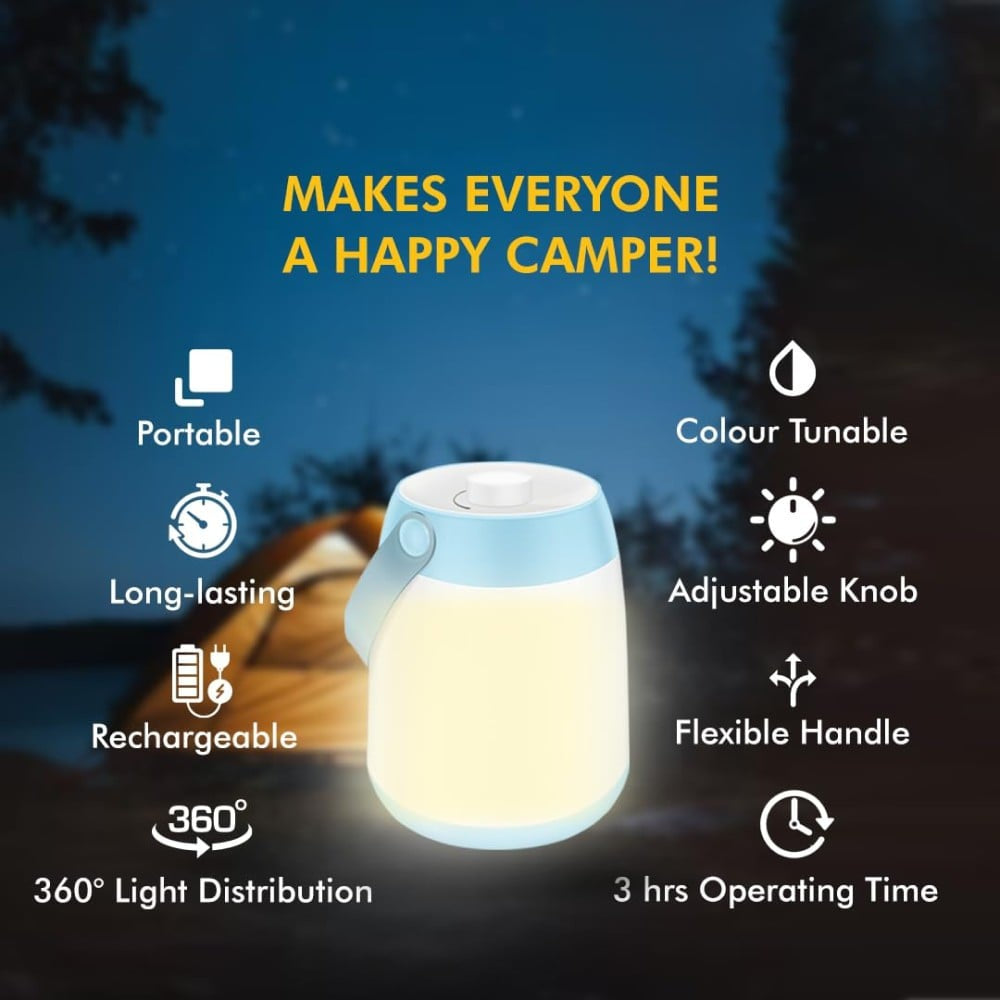Wipro Azure LED Rechargeable Emergency Light (White) : 1 unit