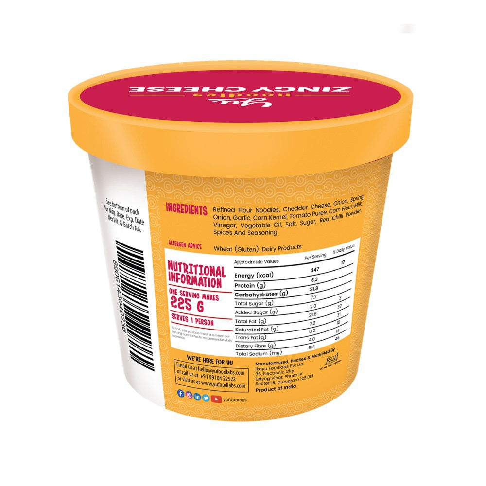Yu Zingy Cheese Instant Cup Noodles : 80 g