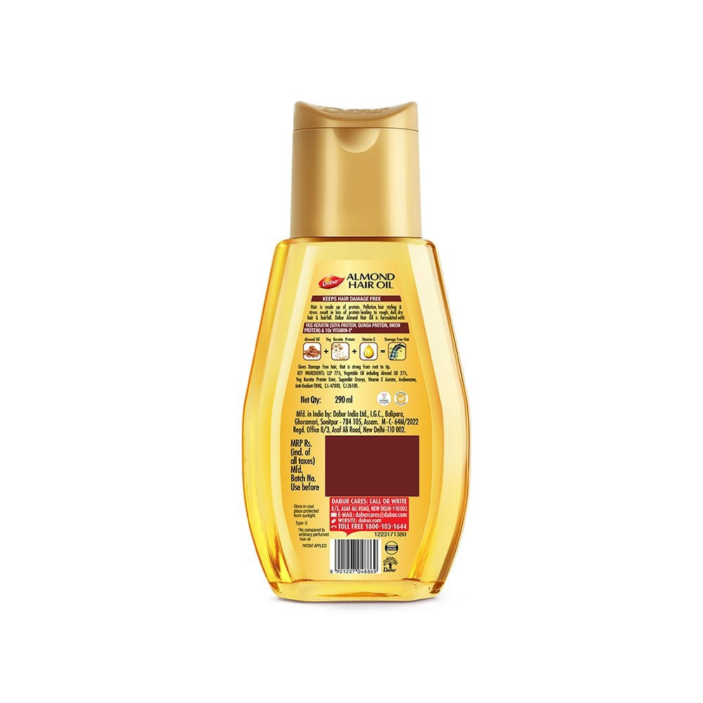 Dabur Almond Hair Oil - Keratin & 10x Vitamin E : 290 ml