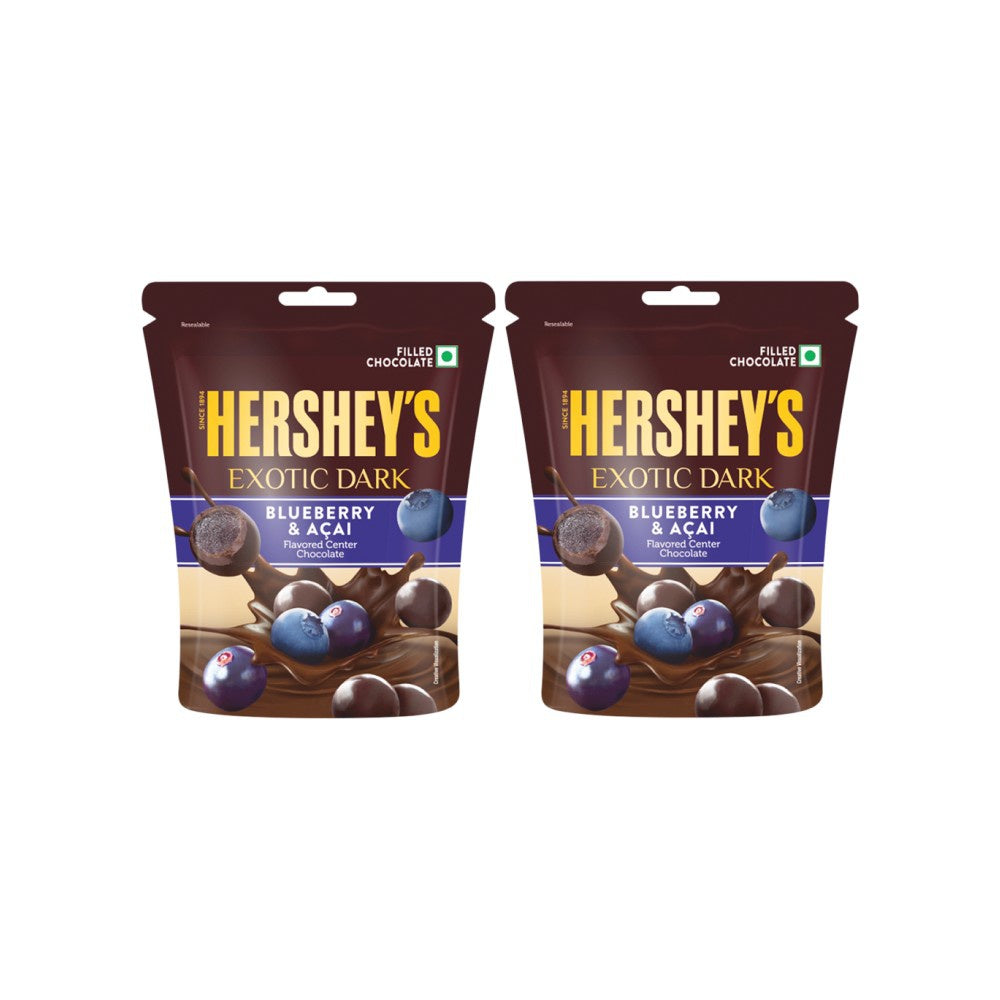 Hershey's Exotic Dark Dark Chocolate Pack (Blueberry & Acai) - Pack of 2 : 2 x 100 g