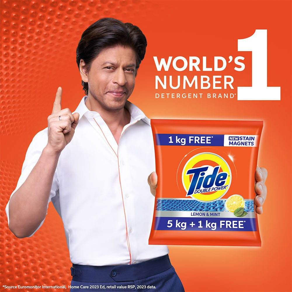 Tide Double Power Detergent Powder (Lemon & Mint) : 5 kg + 1 kg