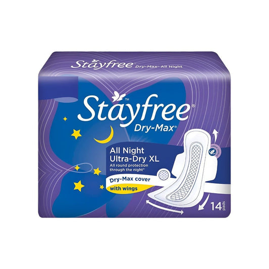Stayfree Dry Max All Night Sanitary Pads (Extra Large Wings) : 14 units