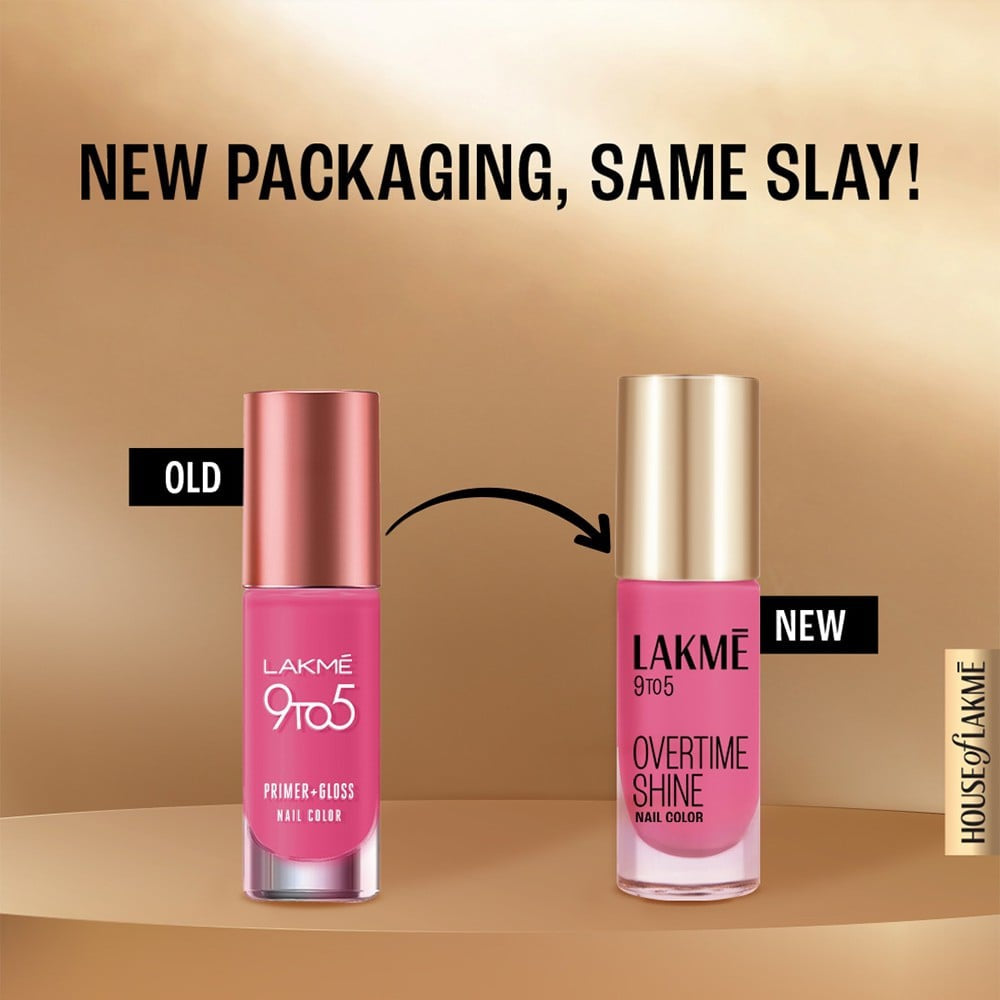 Lakme 9To5 Primer + Gloss Pink Pace Nail Paint (Pink Pace) : 6 ml