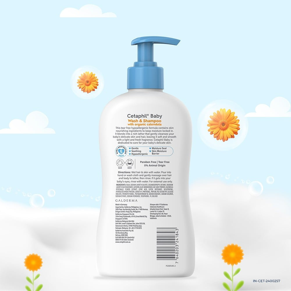 Cetaphil Baby Wash & Shampoo with Organic Calendula : 400 ml