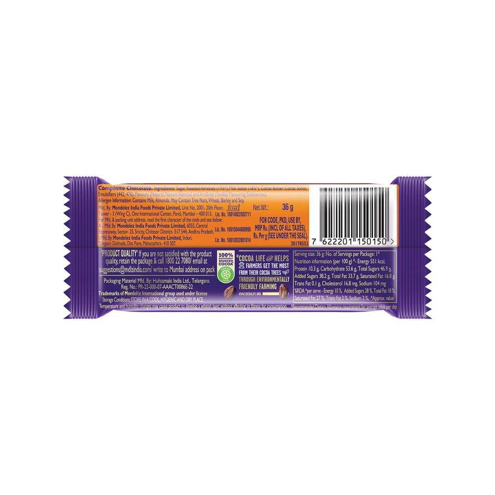 Cadbury Dairy Milk Roast Almond Flavoured Chocolate Bar - Pack of 3 : 3 x 36 g