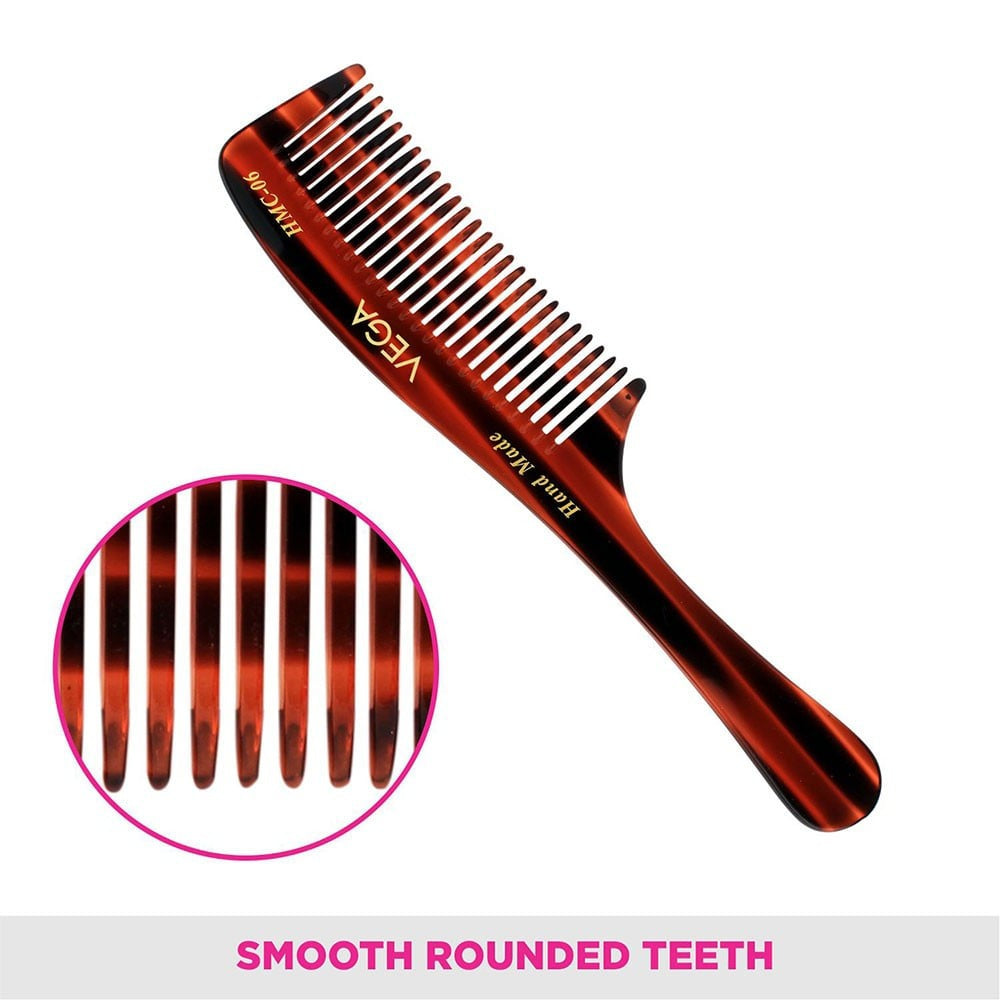Vega Hand Made Hair Comb (Brown) : 1 pack (4 pieces)