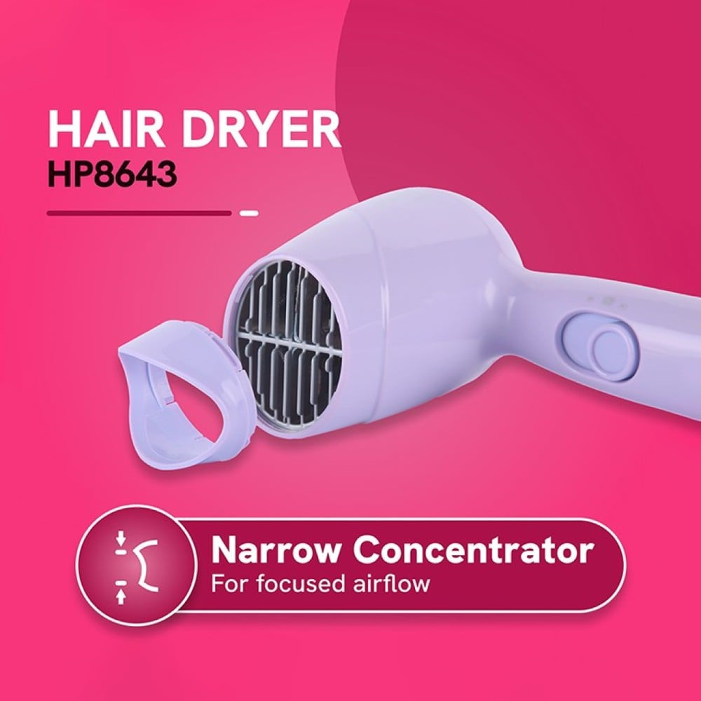 Philips HP8643/56 Miss Fresher's Hair Styling Kit (1000 Watts) (Pink, 1000W) : 1 pack