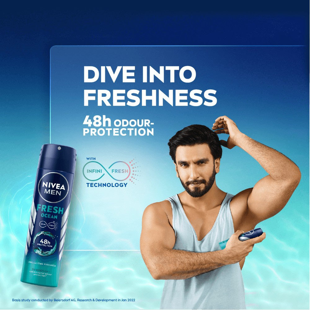 Nivea Men Fresh Ocean Men's Deodorant - Pack of 2 : 2 x 150 ml
