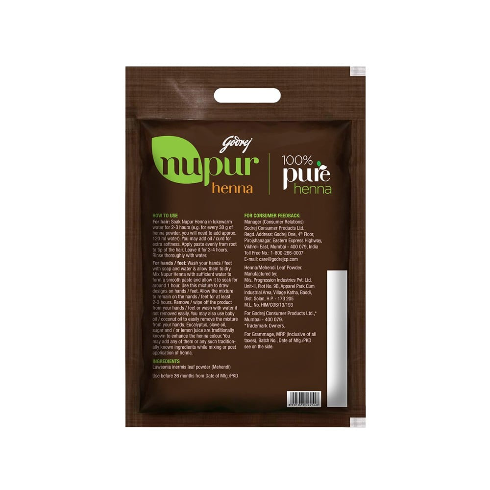 Godrej Nupur 100 % Pure Henna Hair Colour / Mehendi : 500 g