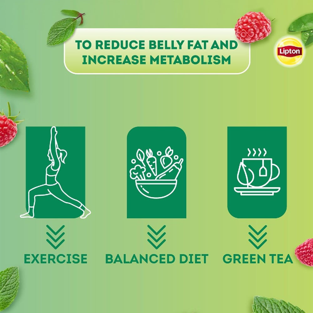 Lipton Raspberry Mint Green Tea Bags : 25 x 1.3 g