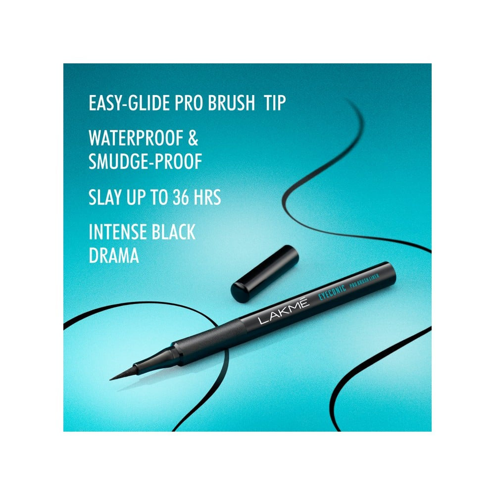 Lakme Eyeconic ProBrush Eyeliner (Black) : 1.2 ml