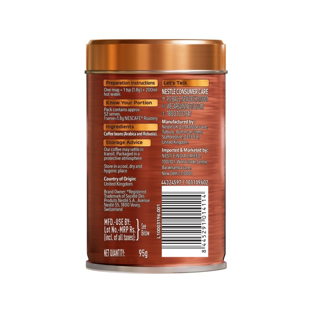 Nescafe Roastery - Medium Roast Instant Coffee (Smooth & Delicate) : 95 g
