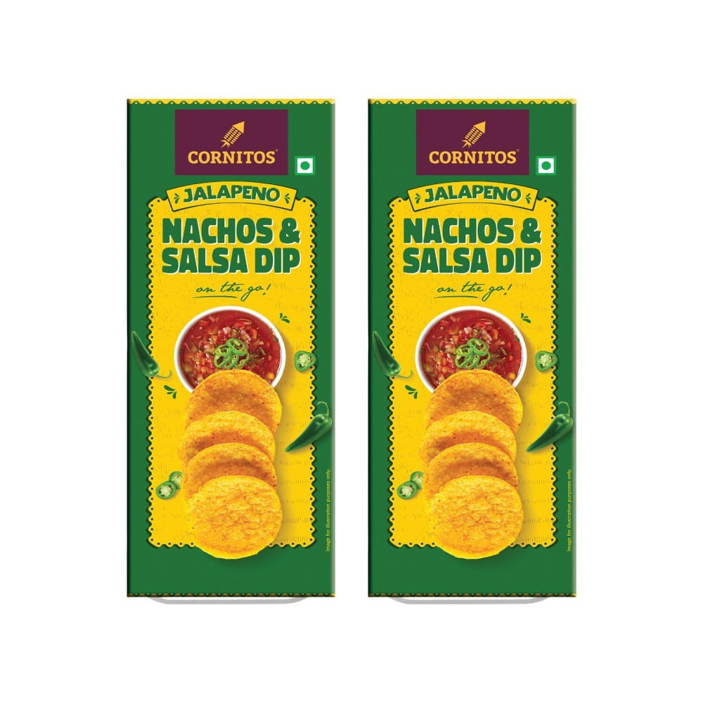 Cornitos Crisps Jalapeno Nachos & Salsa Dip - Pack of 2 : 2 x 70 g