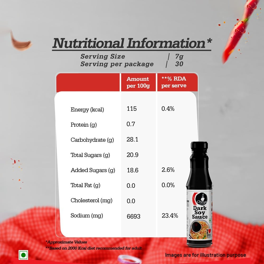 Ching's Secret Dark Soy Sauce Rich, Brown and Zesty : 210 g