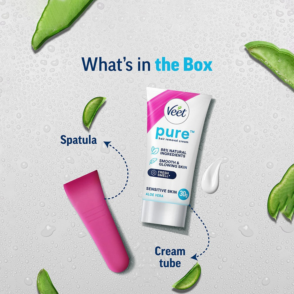 Veet Pure Hair Removal Cream (Sensitive Skin) : 1 pack (3 x 100 g)